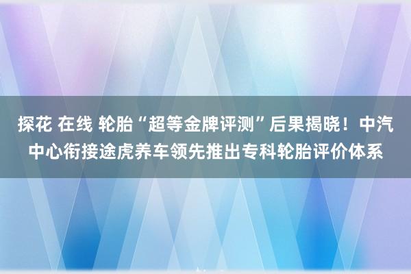 探花 在线 轮胎“超等金牌评测”后果揭晓！中汽中心衔接途虎养车领先推出专科轮胎评价体系