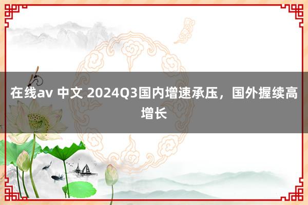 在线av 中文 2024Q3国内增速承压,国外握续高增长