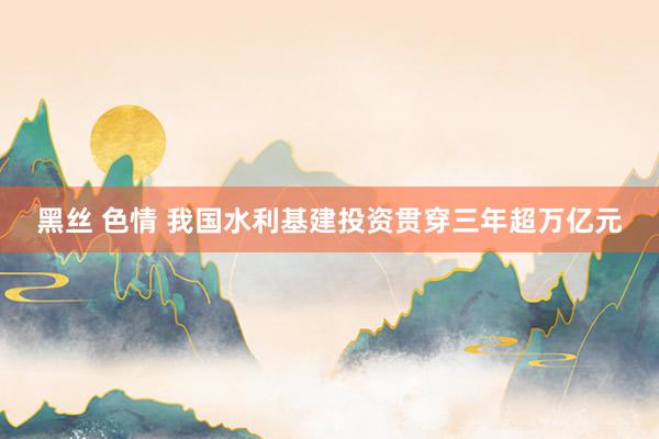 黑丝 色情 我国水利基建投资贯穿三年超万亿元