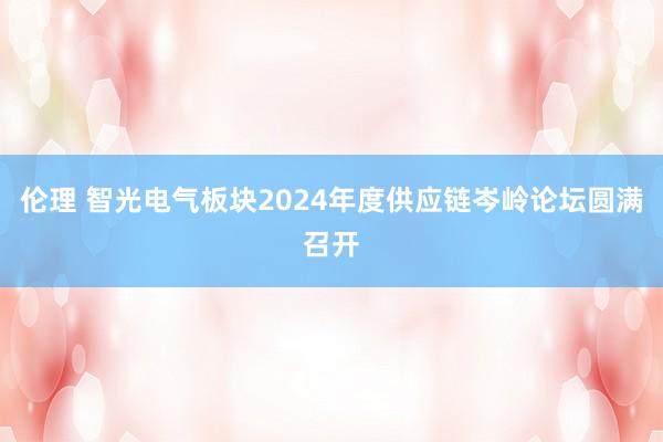伦理 智光电气板块2024年度供应链岑岭论坛圆满召开
