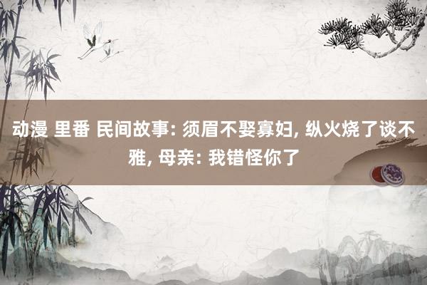 动漫 里番 民间故事: 须眉不娶寡妇， 纵火烧了谈不雅， 母亲: 我错怪你了