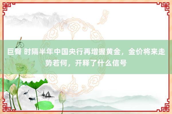 巨臀 时隔半年中国央行再增握黄金，金价将来走势若何，开释了什么信号