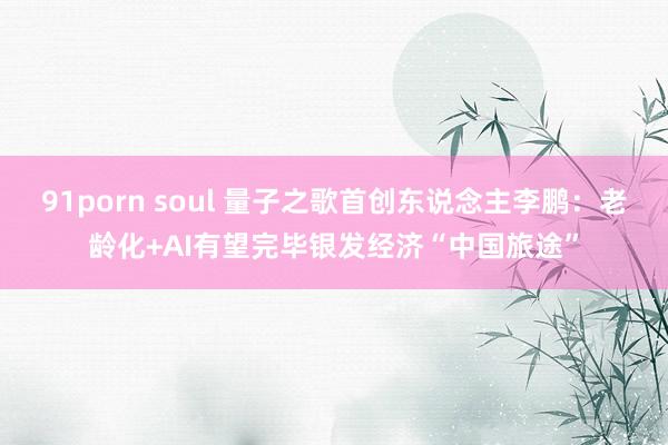 91porn soul 量子之歌首创东说念主李鹏：老龄化+AI有望完毕银发经济“中国旅途”