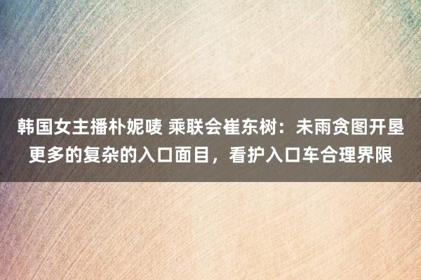 韩国女主播朴妮唛 乘联会崔东树：未雨贪图开垦更多的复杂的入口面目，看护入口车合理界限