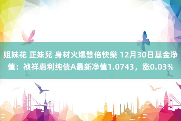 姐妹花 正妹兒 身材火爆雙倍快樂 12月30日基金净值：祯祥惠利纯债A最新净值1.0743，涨0.03%