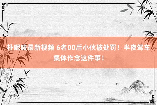 朴妮唛最新视频 6名00后小伙被处罚！半夜驾车集体作念这件事！