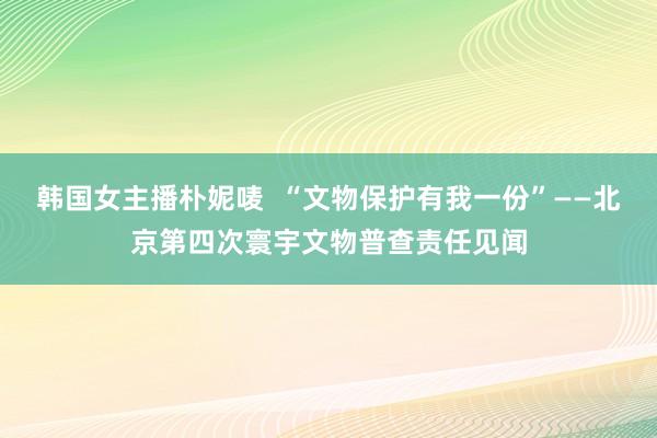 韩国女主播朴妮唛  “文物保护有我一份”——北京第四次寰宇文物普查责任见闻